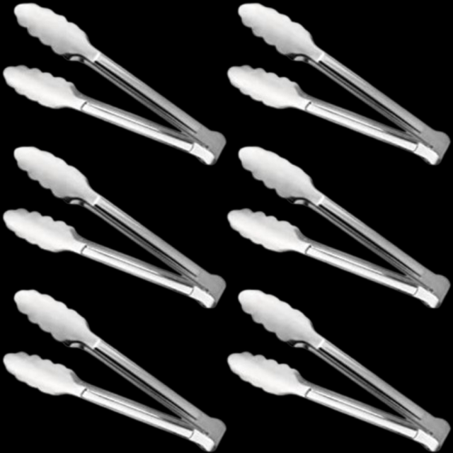 Stainless steel serving tongs for BBQ catering