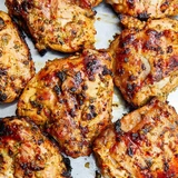 Grilled Texan chicken thigh fillets with chilli, garlic and paprika